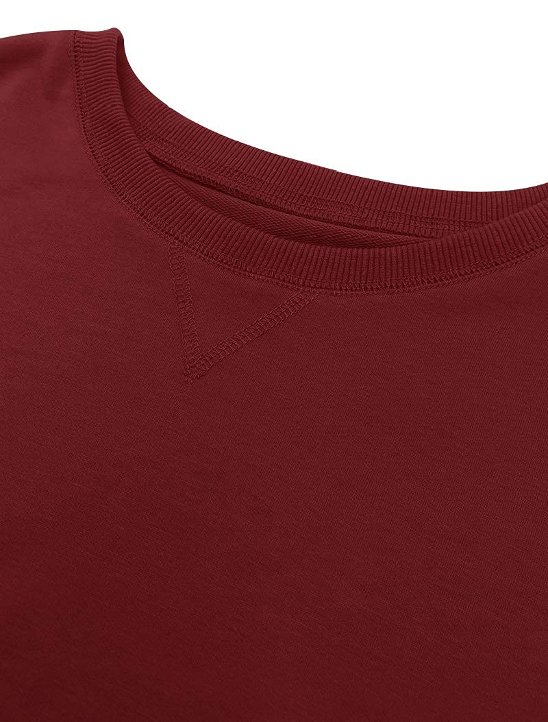 Bingerlily Womens Casual Long Sleeve Sweatshirt Crew Neck Cute Pullover Relaxed Fit Tops (Wine Red,X-Large) - Image 5